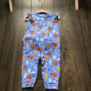 Blue Floral Footless Romper